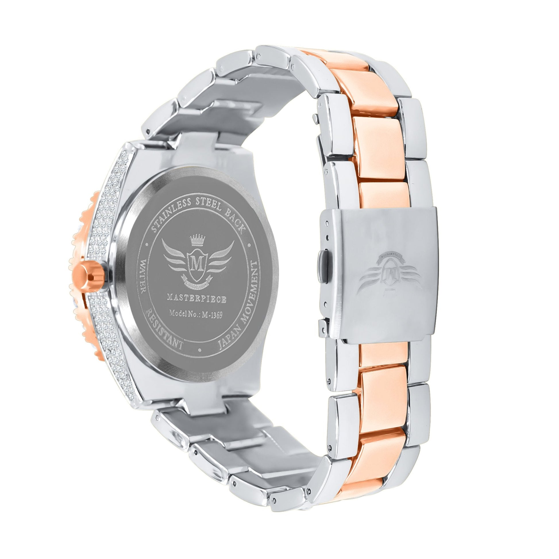 40MM CZ Iced Out Hip Hop Alloy Watch With Pave Dial