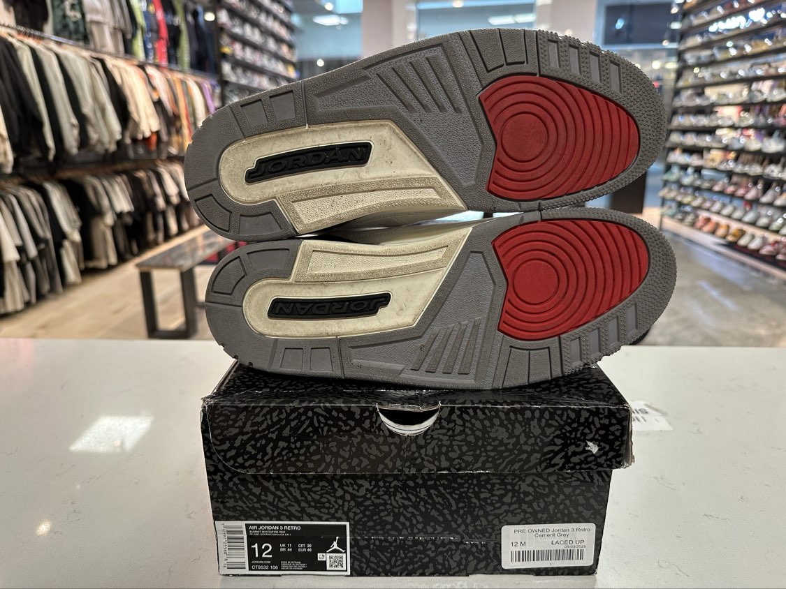PRE OWNED Jordan 3 Retro Cement Grey