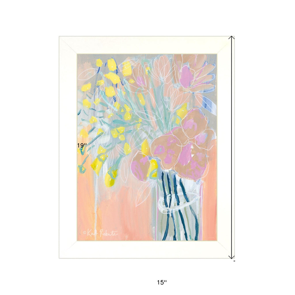 Maybe Shes a Wildflower White Framed Print Wall Art