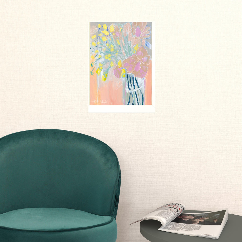Maybe Shes a Wildflower White Framed Print Wall Art