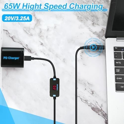 USB C to DC Adapter, Barrel PD Trigger Cable 3.3ft with USB C Male to Female/USB