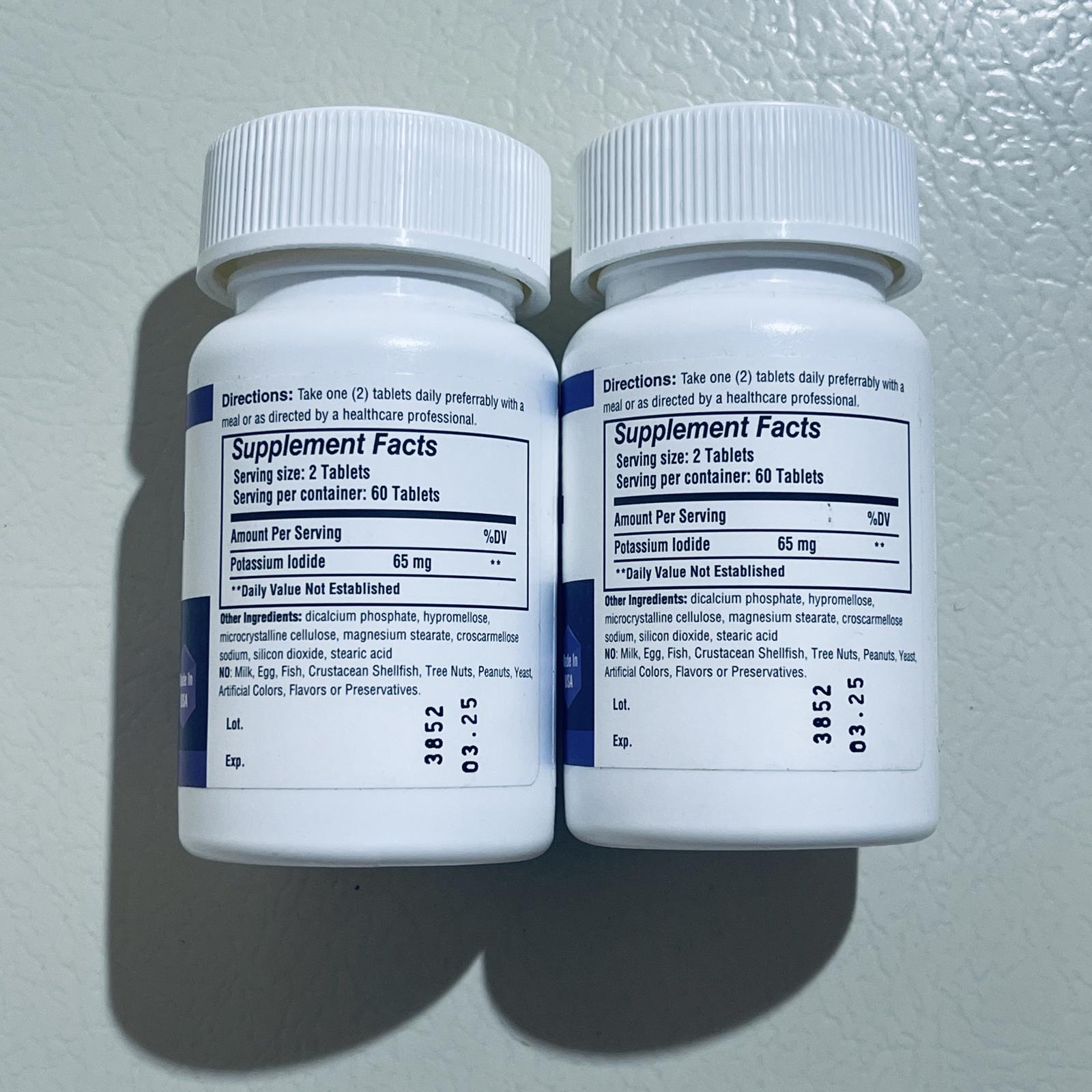 Safrel Potassium Iodide 65 mg 60 Tablets (2 pkgs) EXPIRED 3/25