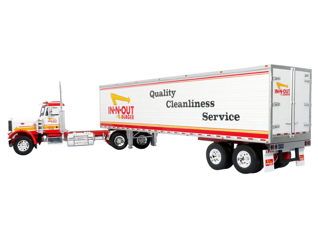 1973 Peterbilt 359 Truck with Refrigerated Trailer "In-N-Out Burger" White and Red "North American Vintage Truck Collection" 1/43 Diecast Model by Iconic Replicas