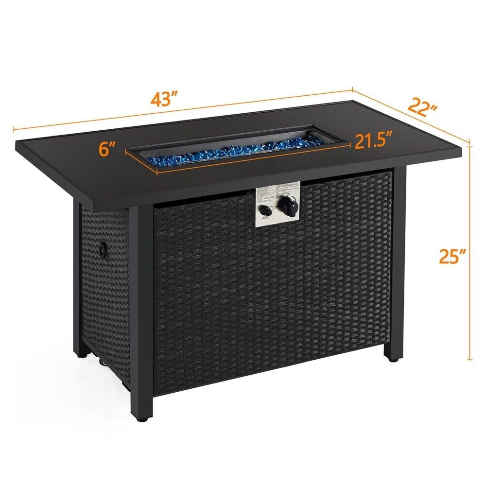 Alora 43-Inch 50K BTU Outdoor Patio Propane Gas Fire Pit Table (SAK18745)