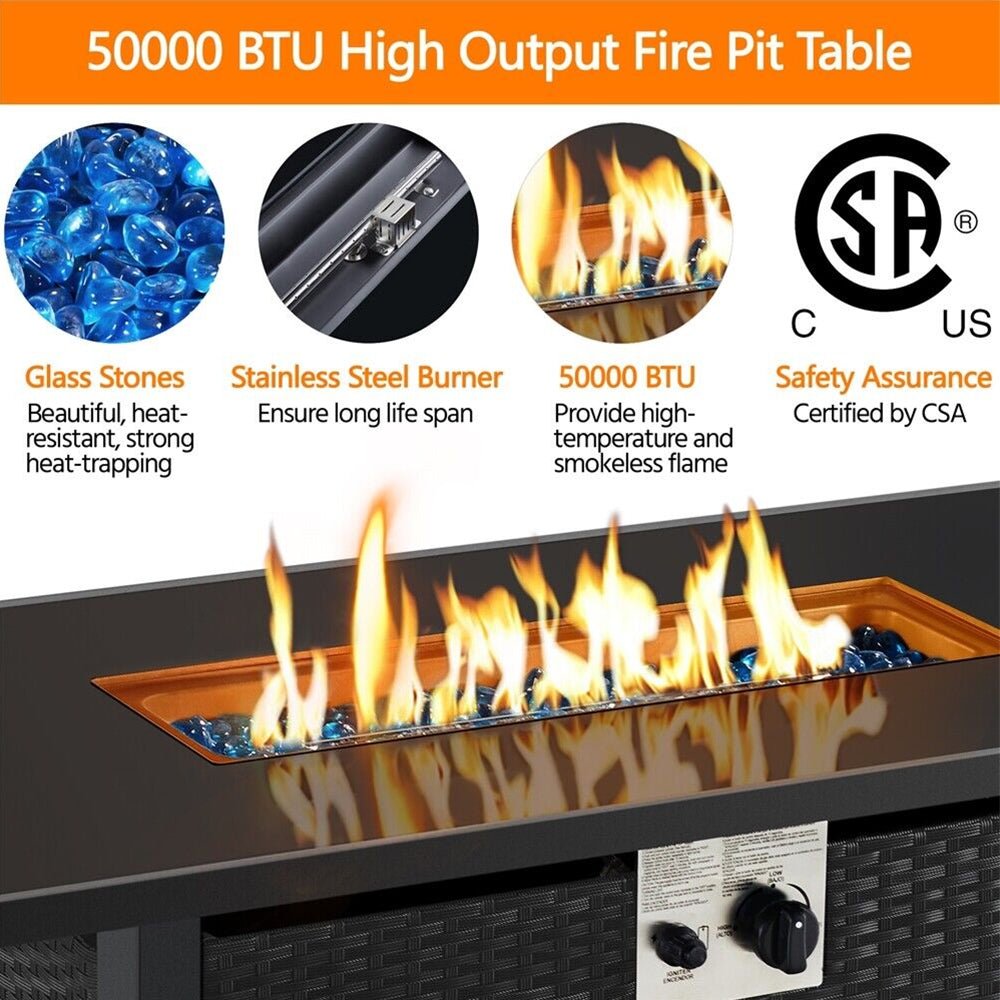 Alora 43-Inch 50K BTU Outdoor Patio Propane Gas Fire Pit Table (SAK18745)