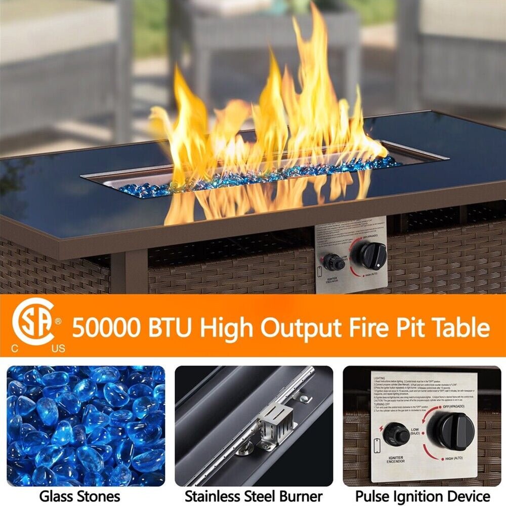 Alora 43-Inch 50K BTU Outdoor Patio Propane Gas Fire Pit Table (SAK18745)