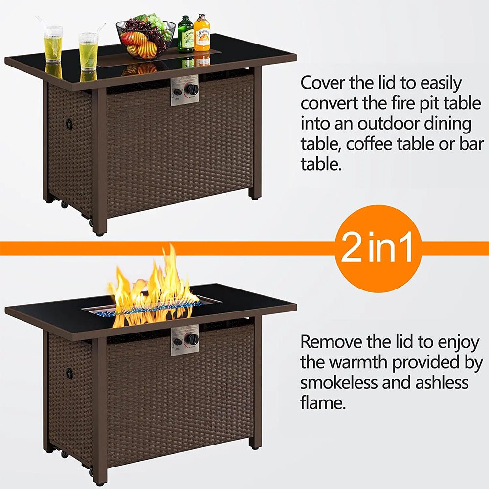 Alora 43-Inch 50K BTU Outdoor Patio Propane Gas Fire Pit Table (SAK18745)
