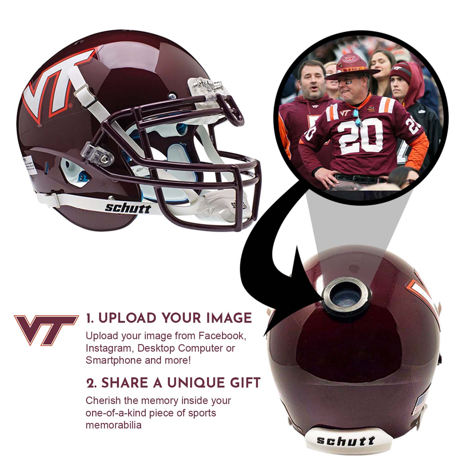 Virginia Tech Hokies College Football Collectible Mini Helmet - Picture Inside - FANZ Collectibles