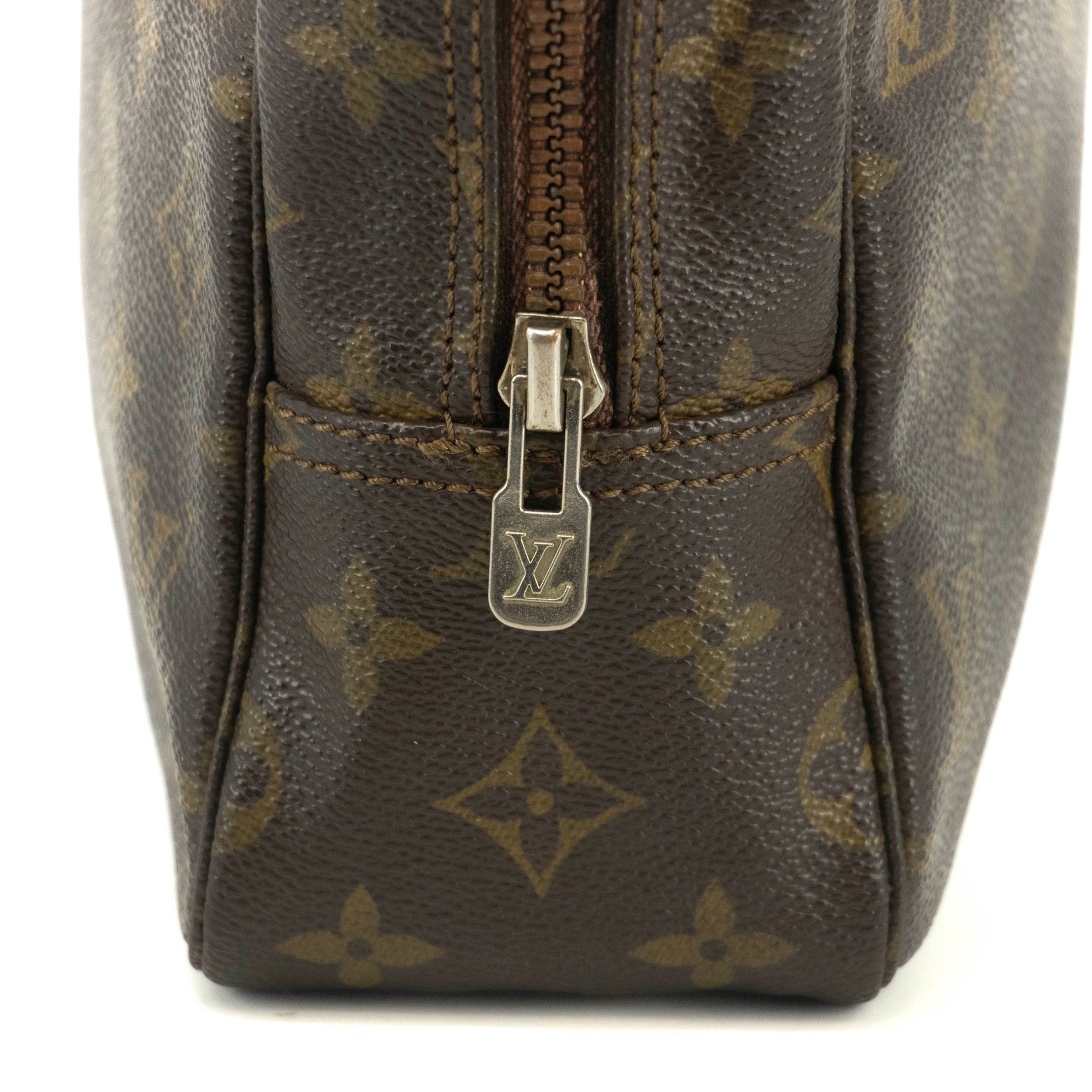 Louis Vuitton Monogram Canvas Trousse Toilette 28 Brown Pouch #4629