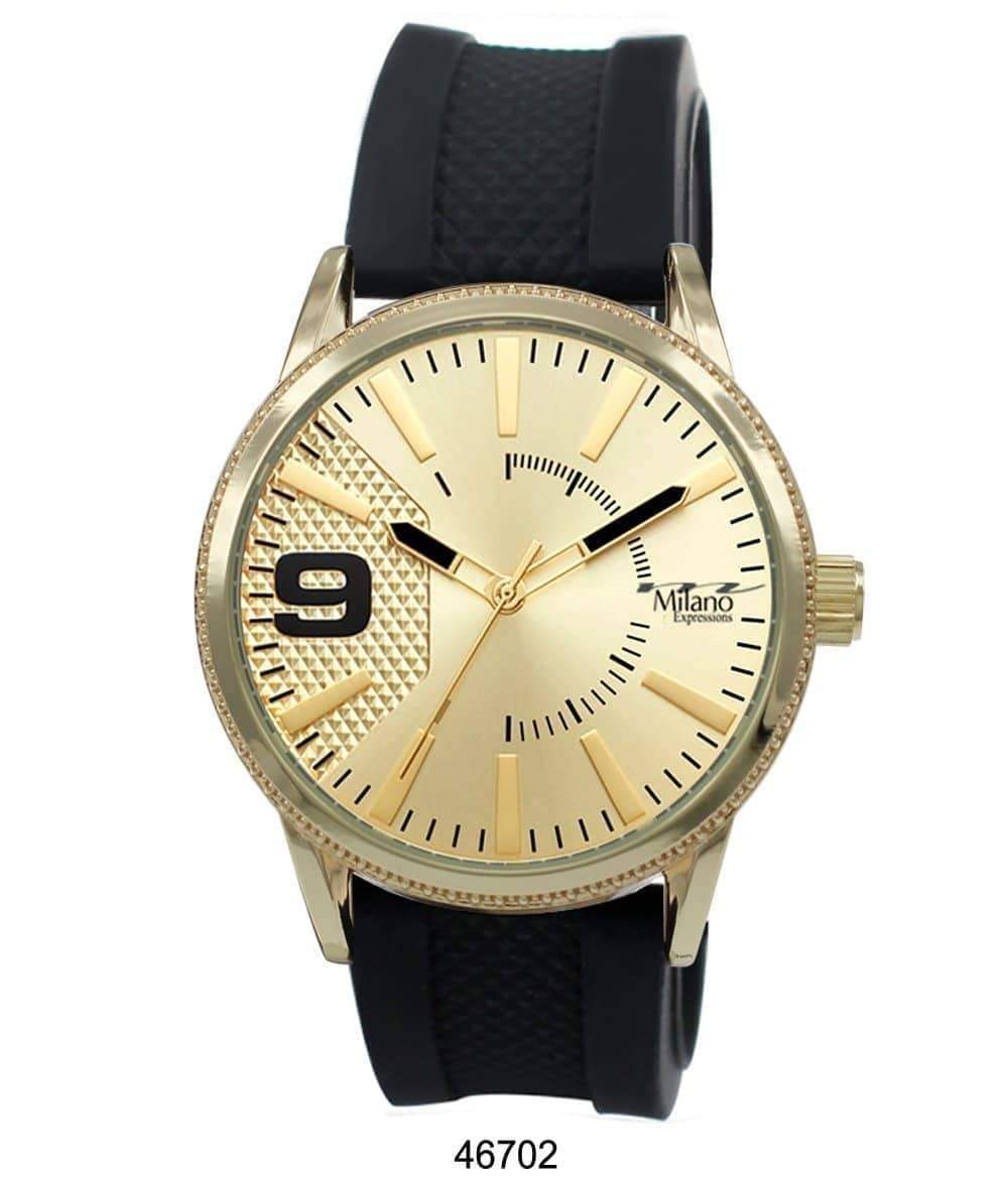 48mm Gold Dial Rubber Strap Analog Sport Watch For Men
