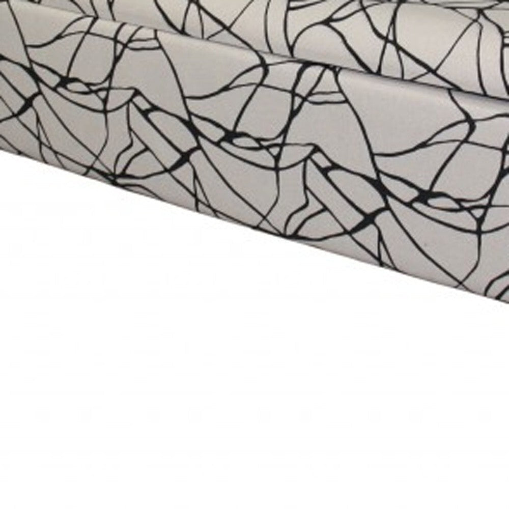 Modern Tailored Black and White Abstract Storage Bench