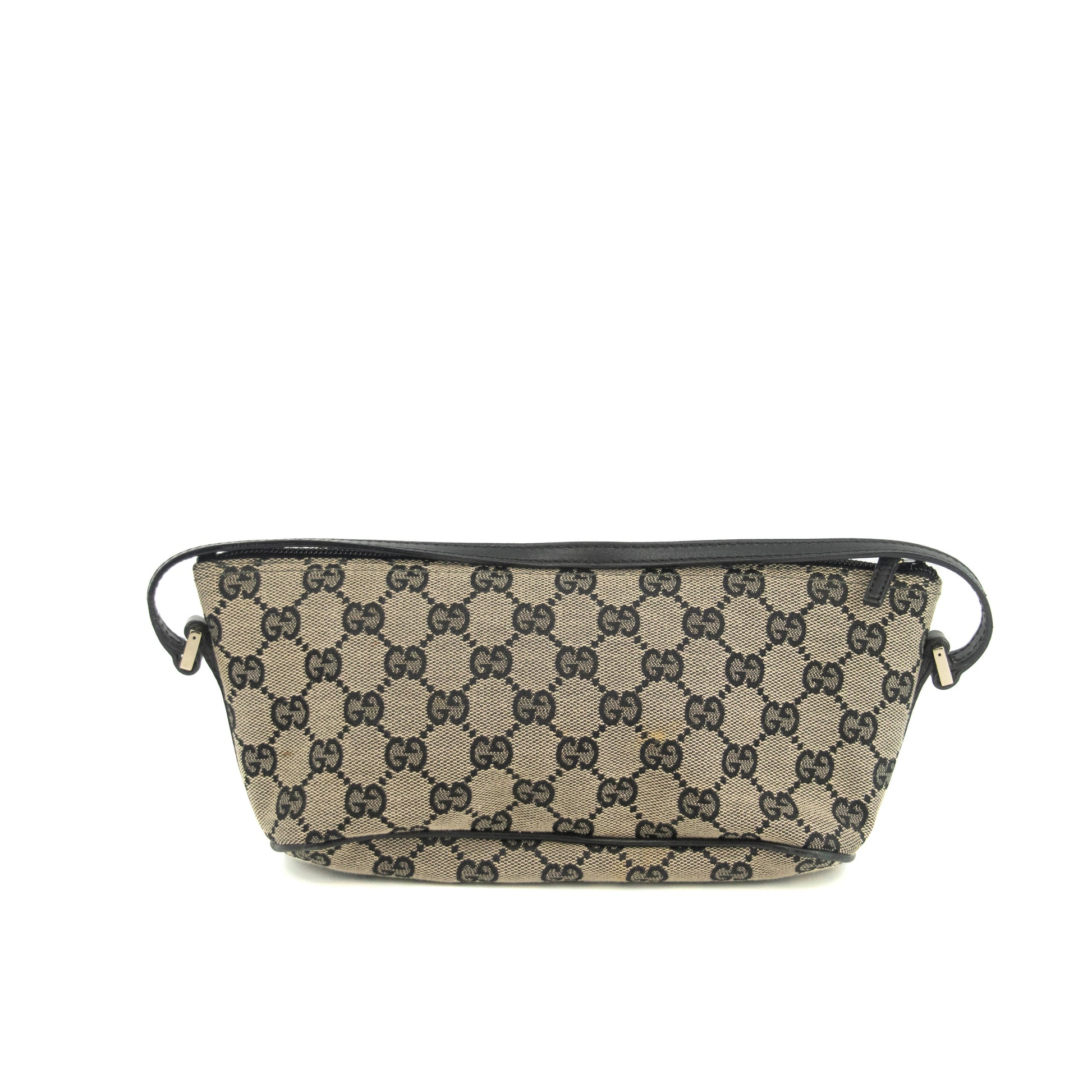 Gucci GG Canvas Black Beige x Black Pochette Bag #4695