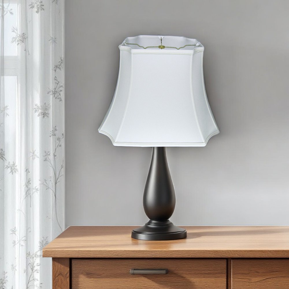 17" Snow Inverted Rectangle Shantung Lampshade