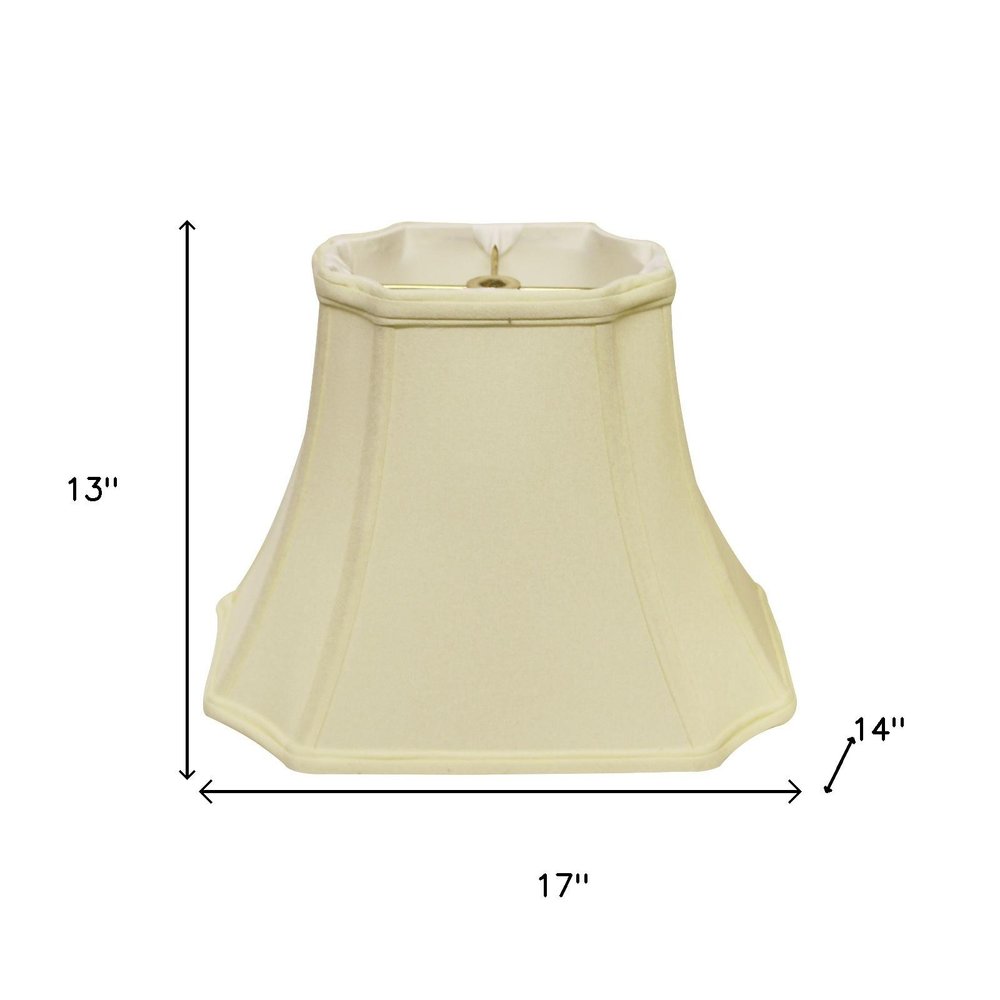 17" Ivory Inverted Rectangle Shantung Lampshade