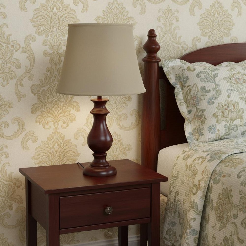 Brown Pongee Silk Bell Lamp Shade