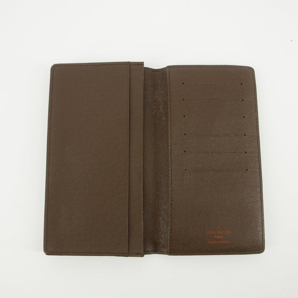 Louis Vuitton Brown Damier Ebene Porte Long Wallet #4697