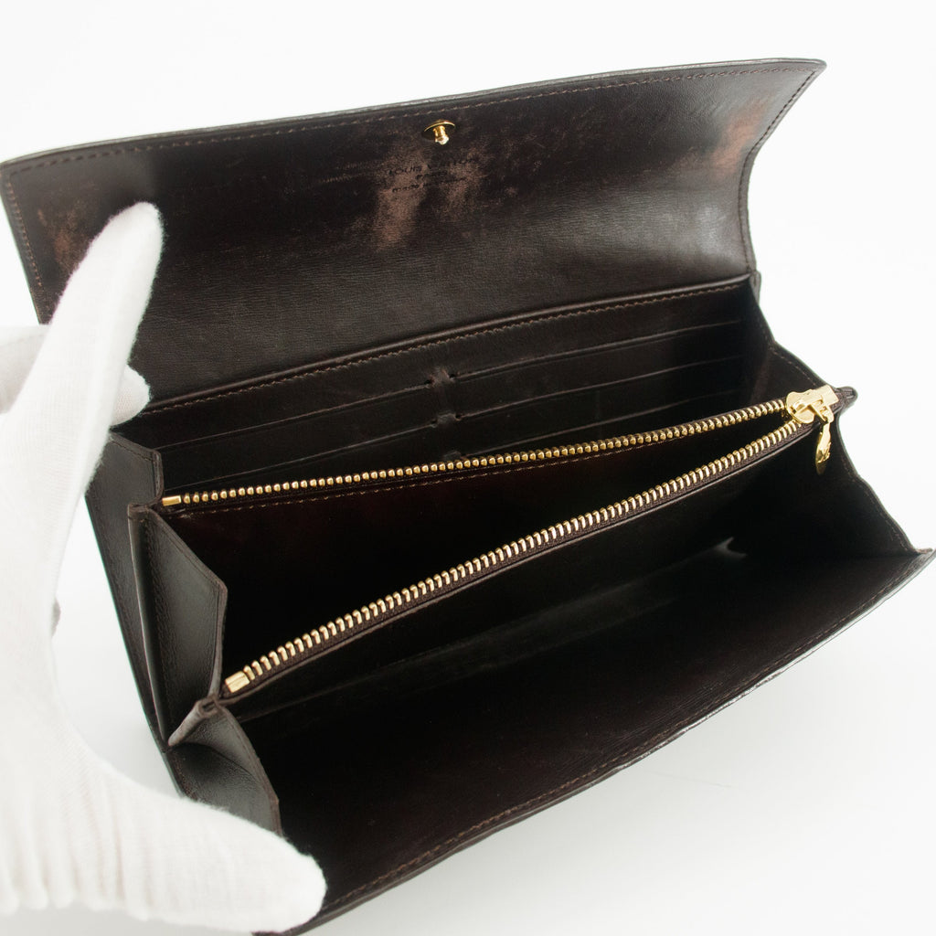 Louis Vuitton Purple Vernis Sarah Long Wallet #4698