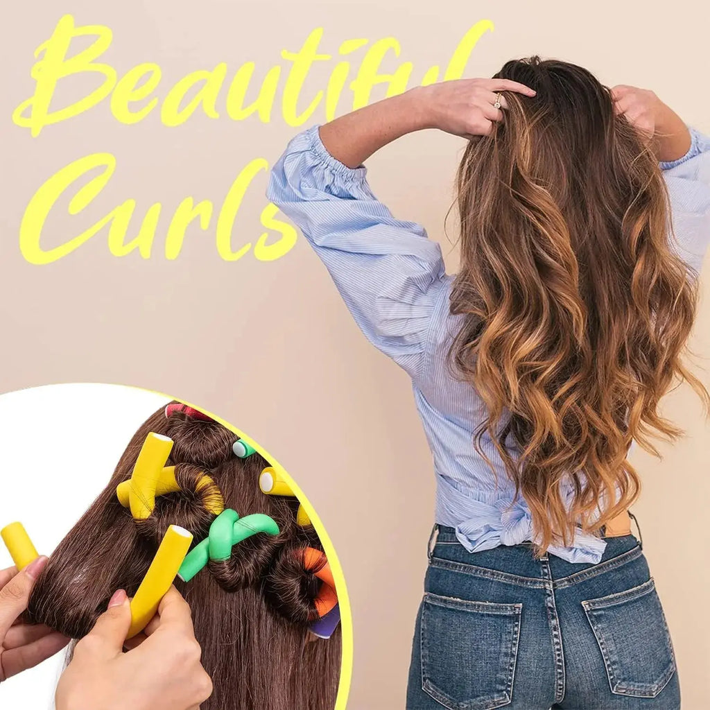 47 PCS 7'' Hair Curlers Rollers Flexi Rods Set – Heatless Foam Curling Rods for Long, Medium, and Short Hair