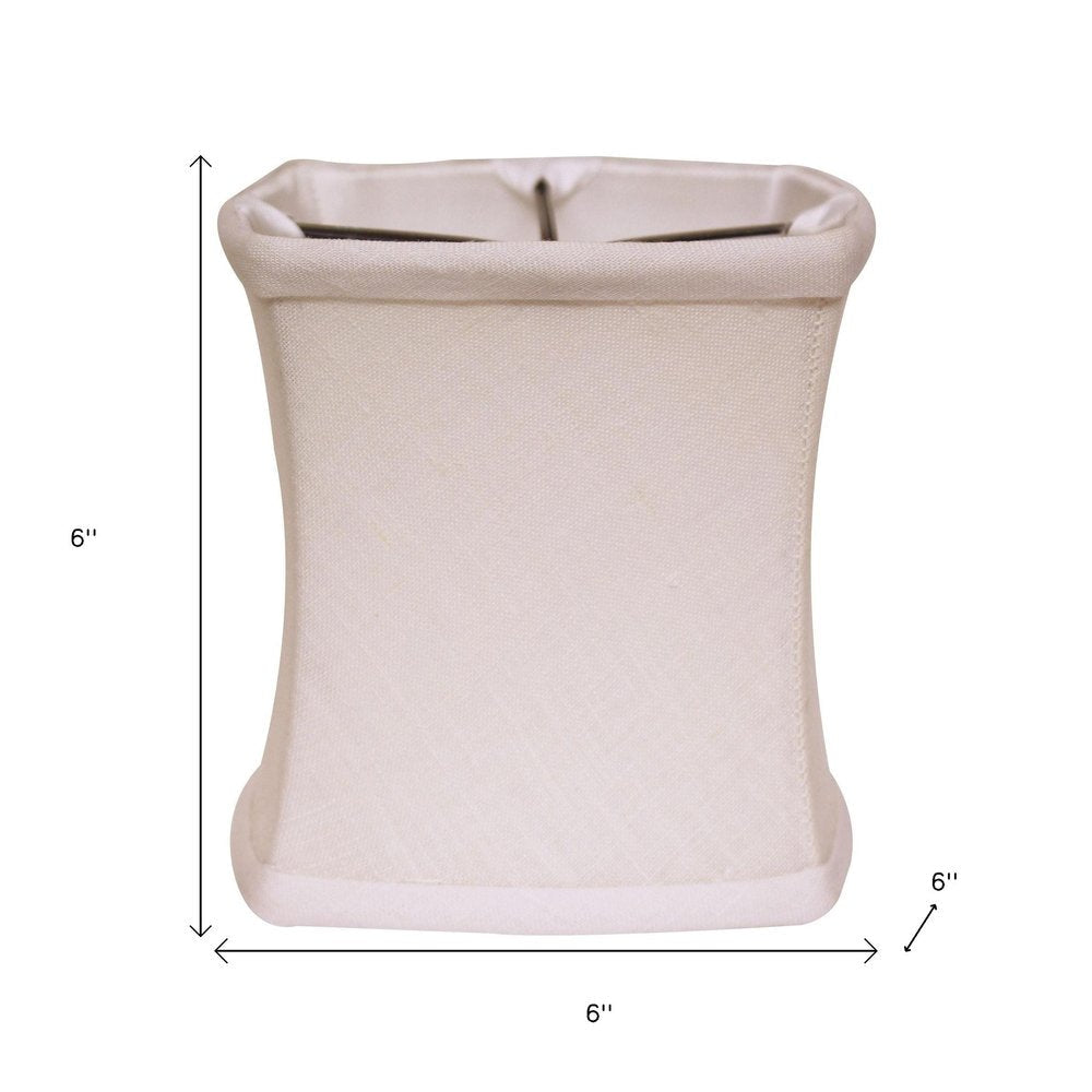 6" Snow Set of 6 Soft Box Chandelier Linen Lampshades