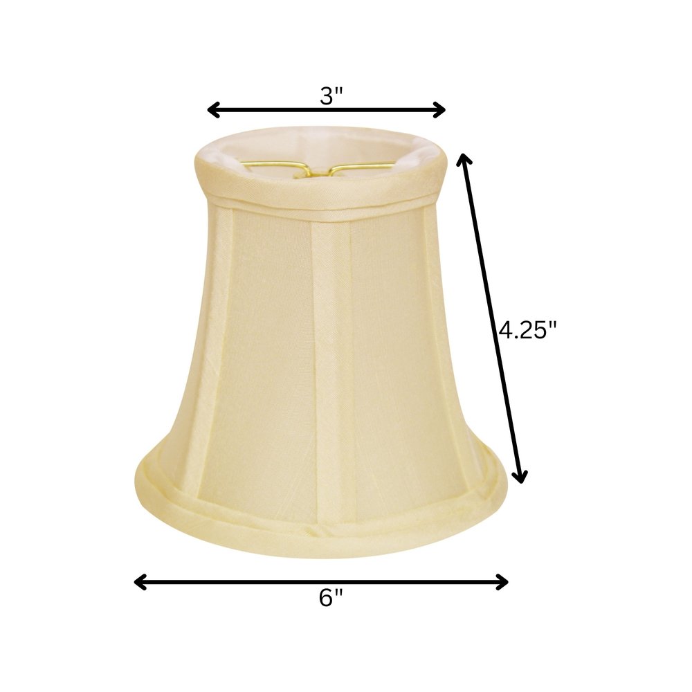 6" Ivory Slanted Set of 6 Chandelier Dupioni Lampshades
