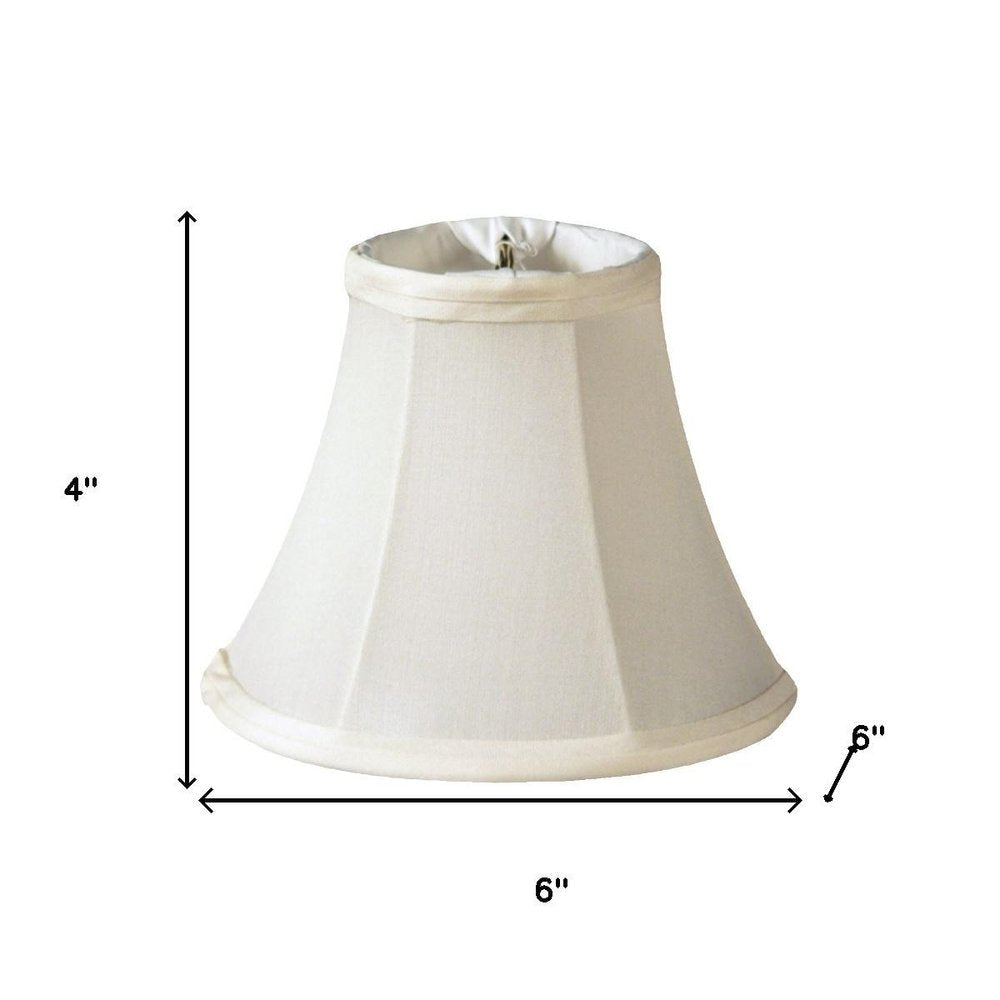 6" Ivory Slanted Set of 6 Chandelier Pongee Shantung Lampshades