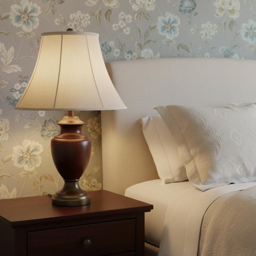 Off White Linen Empire Lamp Shade