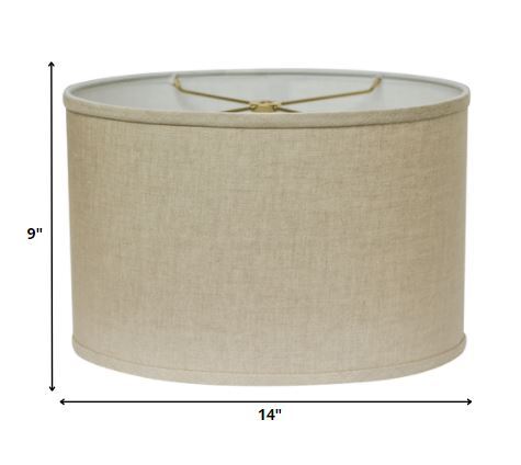 14" Dark Wheat Throwback Oval Linen Lampshade