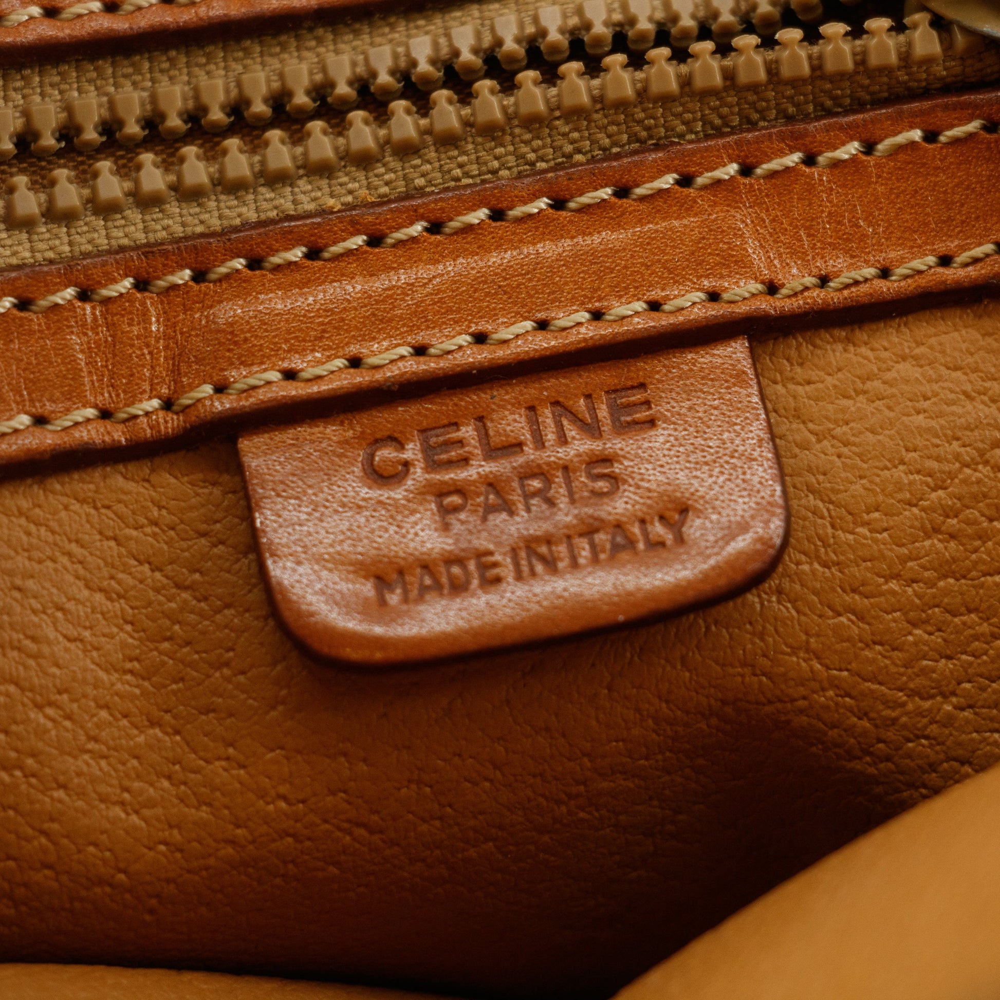 Celine Macadam Brown PVC x Leather Top Handle Tote Bag #4706