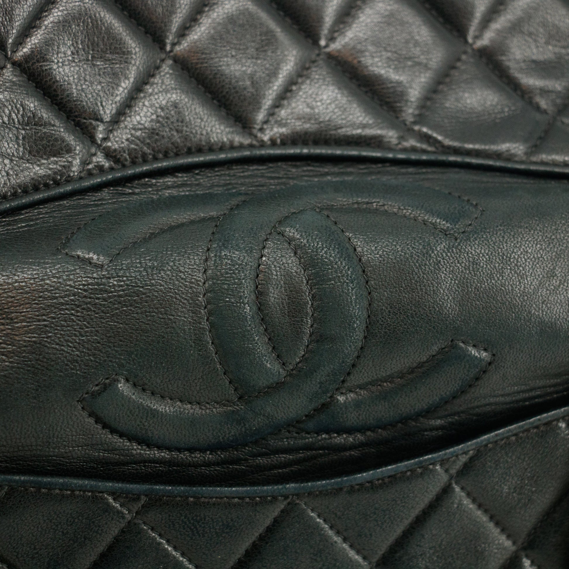 Chanel Black Lambskin Quilted Top Logo Shoulder Bag #4732