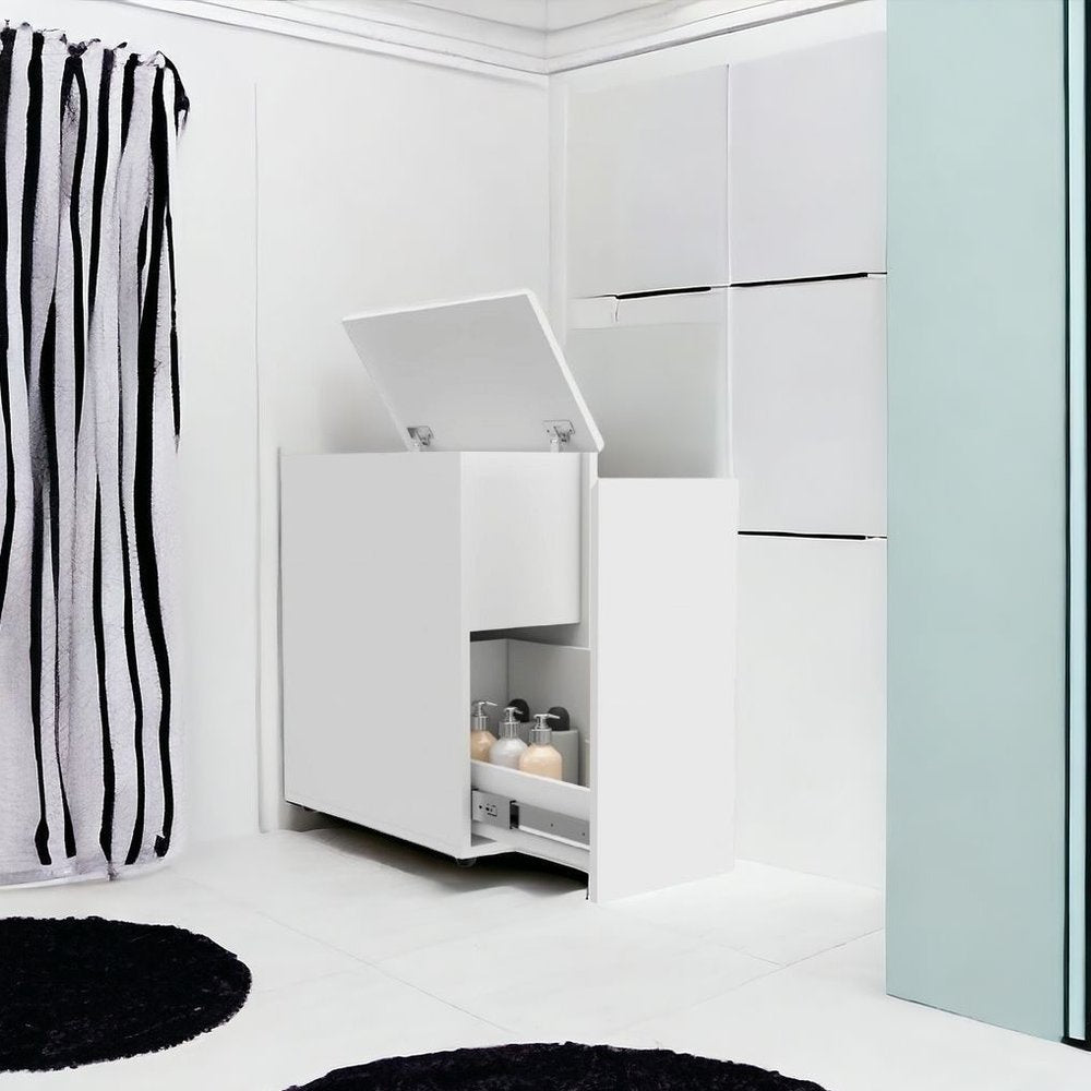 10" White Wood Freestanding Bathroom Vanity