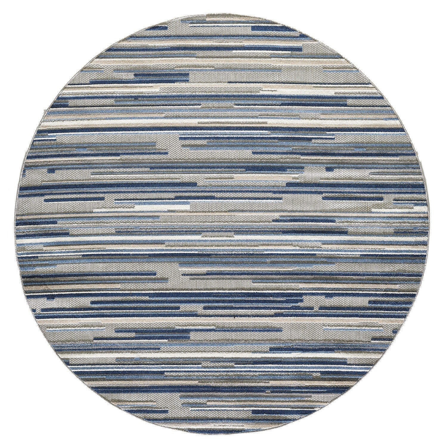 3' X 5' Blue Abstract Stain Resistant Indoor Outdoor Area Rug