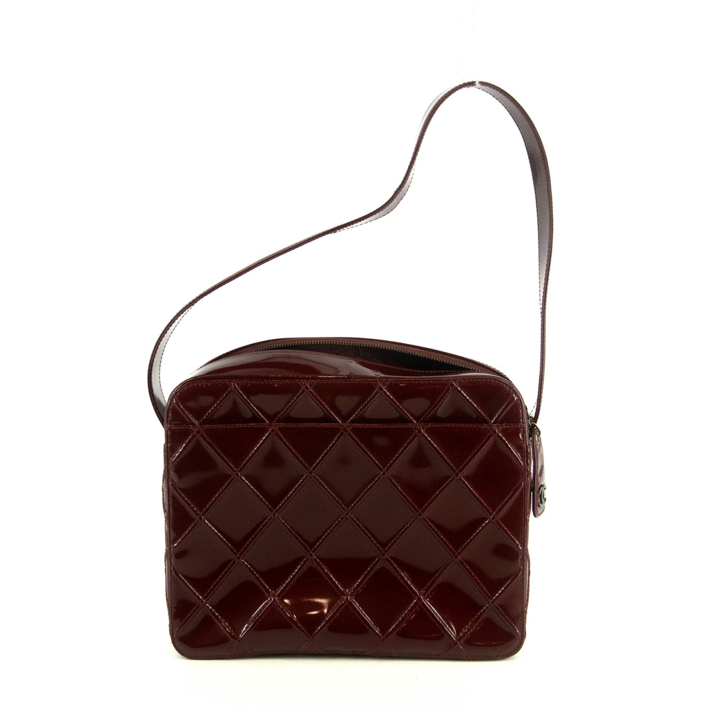 Chanel Matelasse Patent Enamel Red Shoulder Bag  #4738