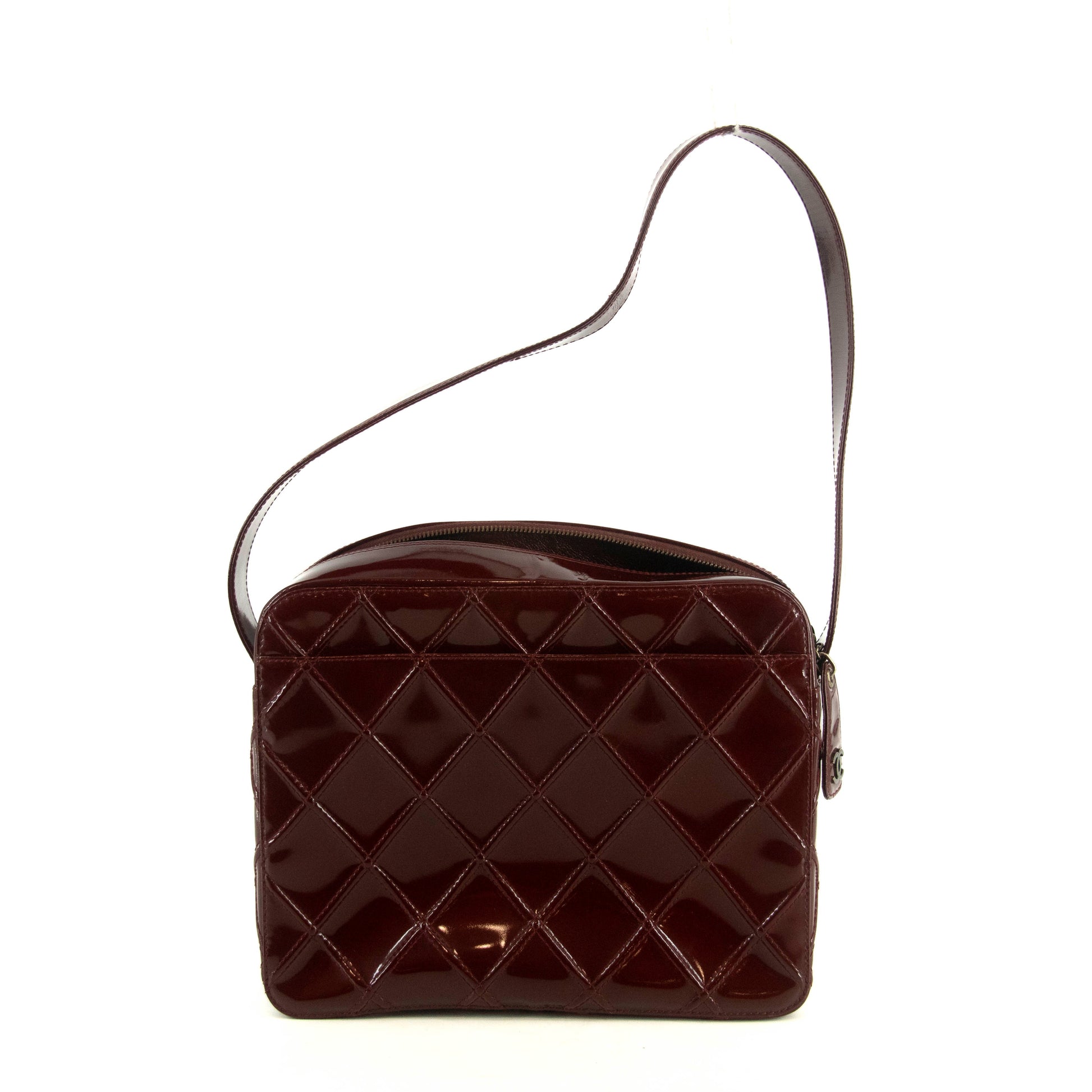 Chanel Matelasse Patent Enamel Red Shoulder Bag  #4738