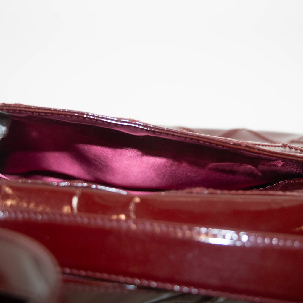 Chanel Matelasse Patent Enamel Red Shoulder Bag  #4738
