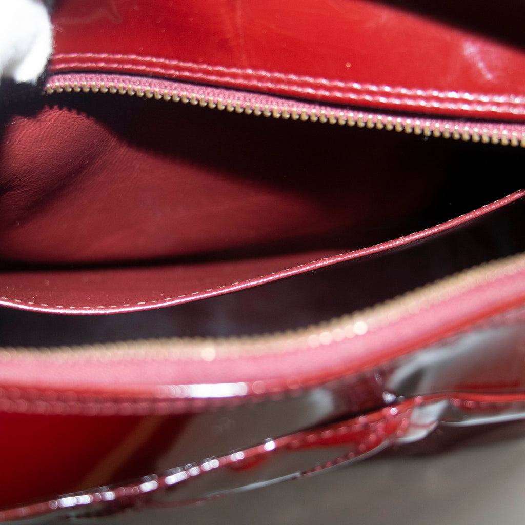 Chanel Matelasse Patent Enamel Red Shoulder Bag  #4738
