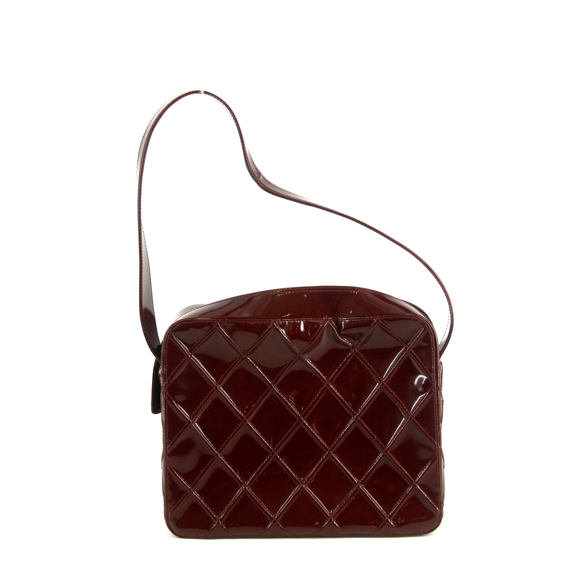 Chanel Matelasse Patent Enamel Red Shoulder Bag  #4738