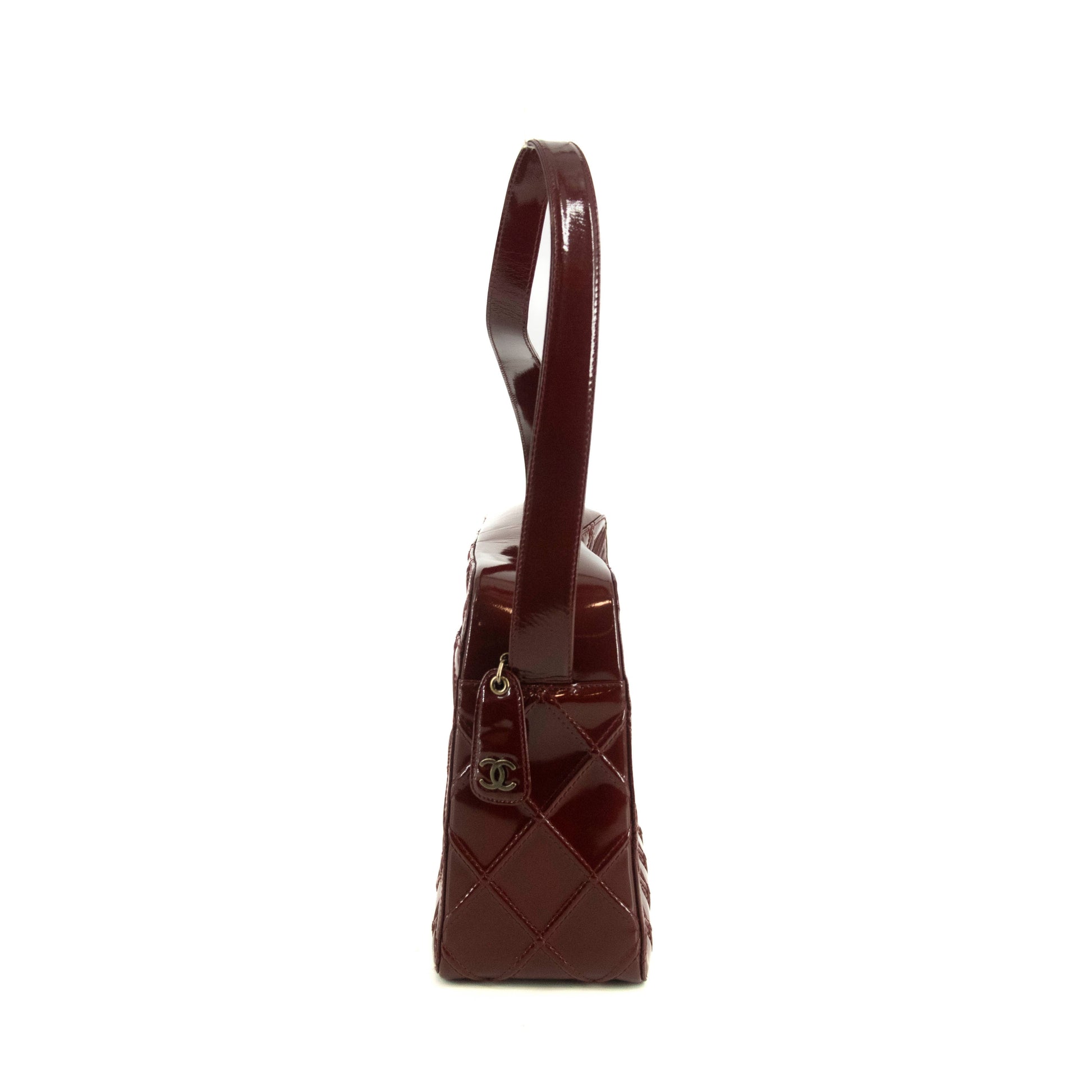 Chanel Matelasse Patent Enamel Red Shoulder Bag  #4738