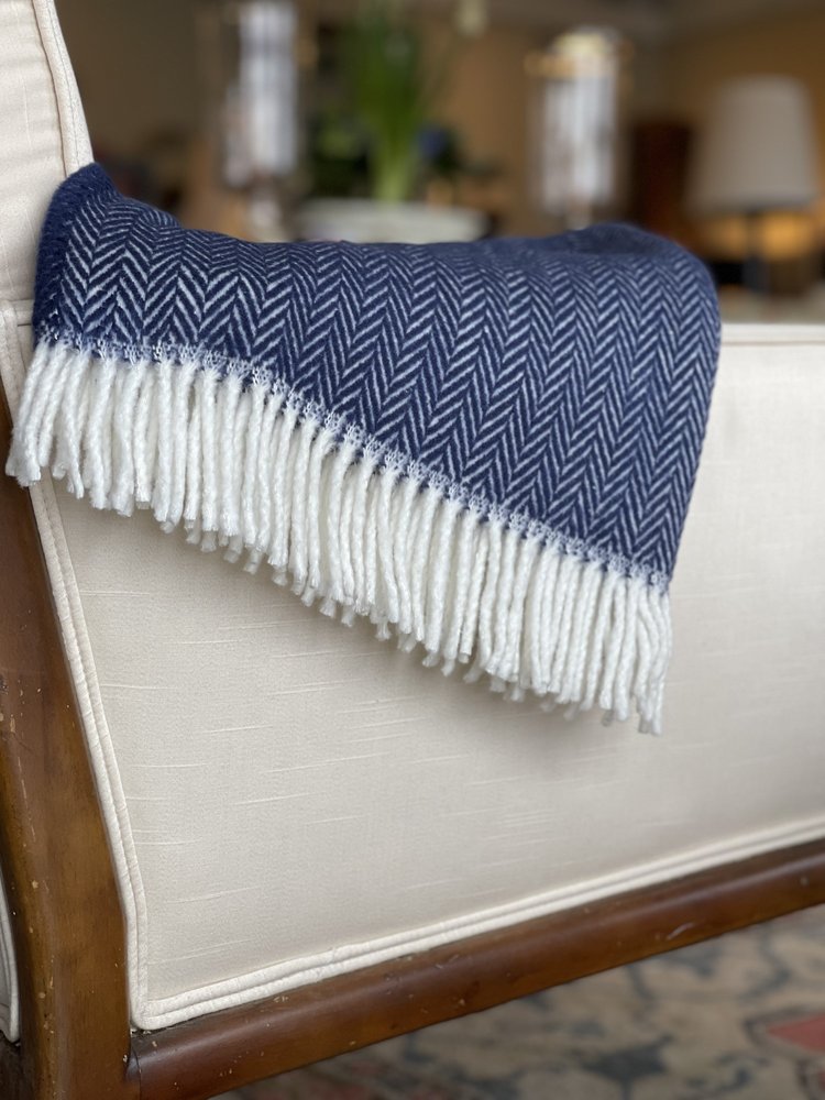 70" X 55" Copper And White Cotton Blend Woven Herringbone Plush Throw Blanket with Tassels
