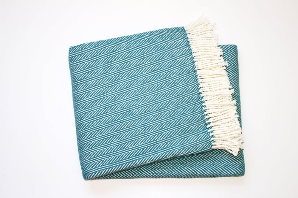 70" X 55" Copper And White Cotton Blend Woven Herringbone Plush Throw Blanket with Tassels