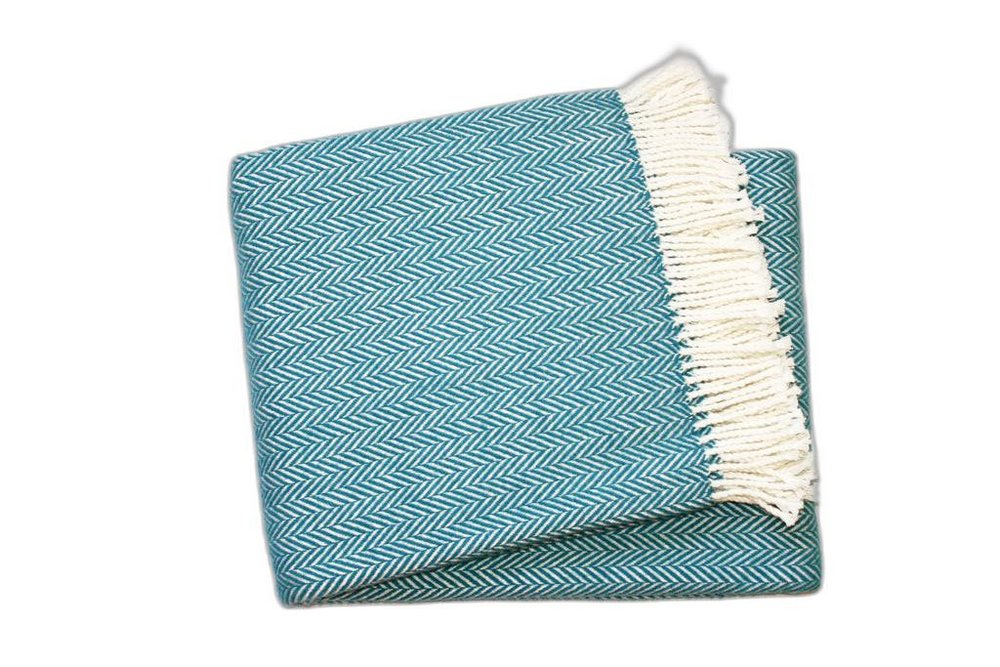 70" X 55" Copper And White Cotton Blend Woven Herringbone Plush Throw Blanket with Tassels