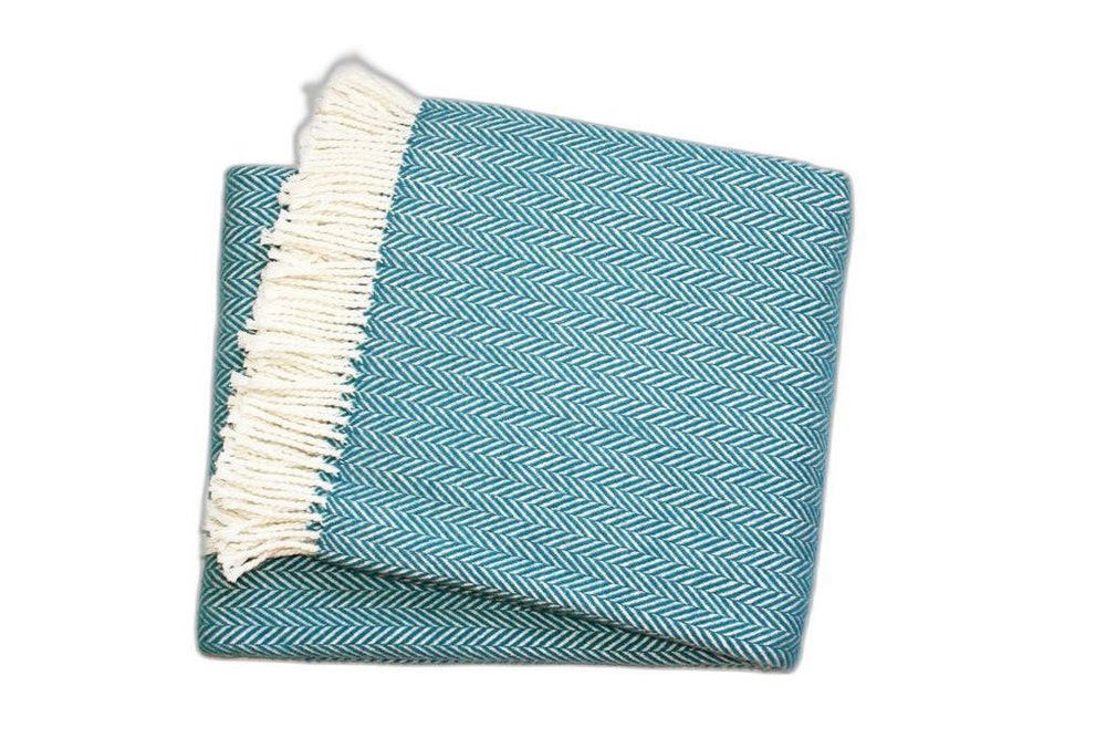 70" X 55" Copper And White Cotton Blend Woven Herringbone Plush Throw Blanket with Tassels