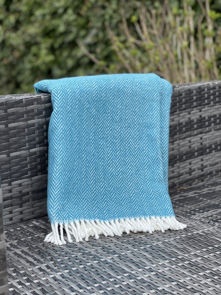 70" X 55" Copper And White Cotton Blend Woven Herringbone Plush Throw Blanket with Tassels