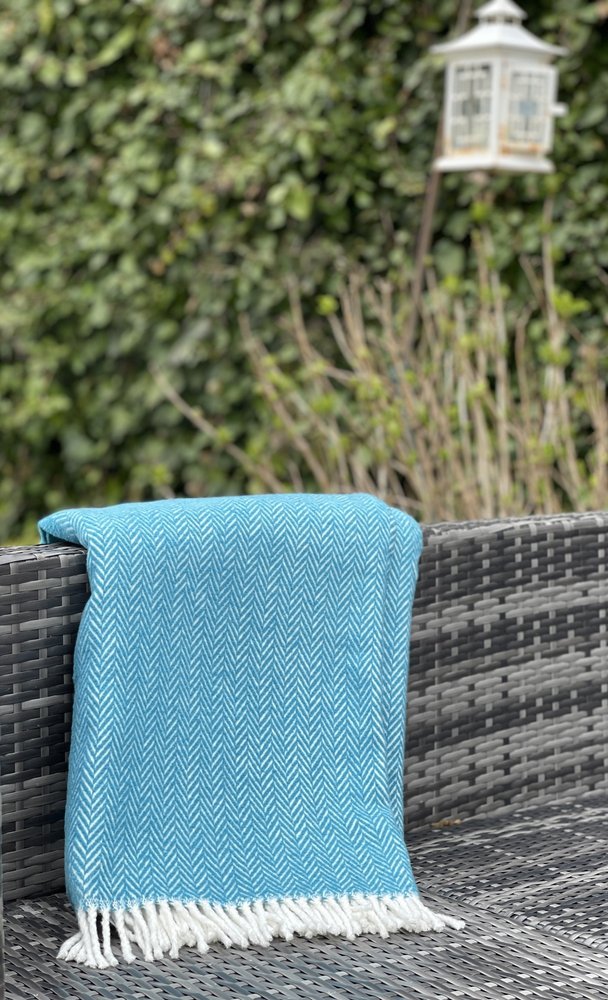 70" X 55" Copper And White Cotton Blend Woven Herringbone Plush Throw Blanket with Tassels