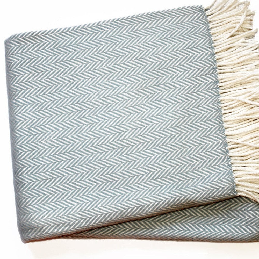 70" X 55" Copper And White Cotton Blend Woven Herringbone Plush Throw Blanket with Tassels