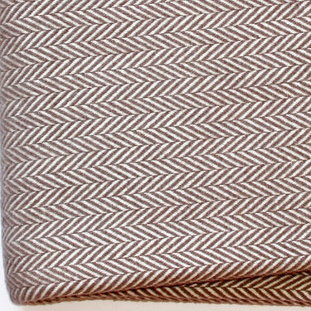 70" X 55" Copper And White Cotton Blend Woven Herringbone Plush Throw Blanket with Tassels