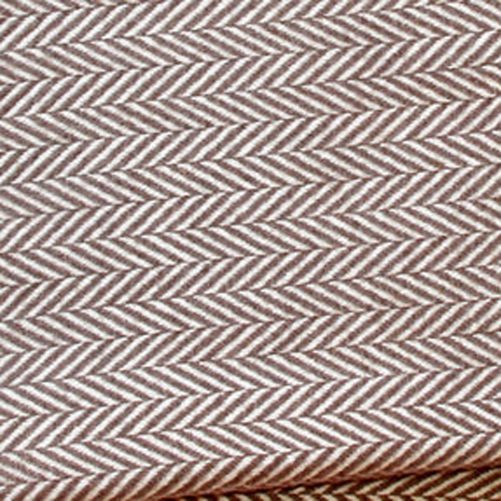 70" X 55" Copper And White Cotton Blend Woven Herringbone Plush Throw Blanket with Tassels