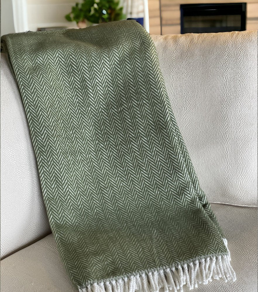 70" X 55" Copper And White Cotton Blend Woven Herringbone Plush Throw Blanket with Tassels