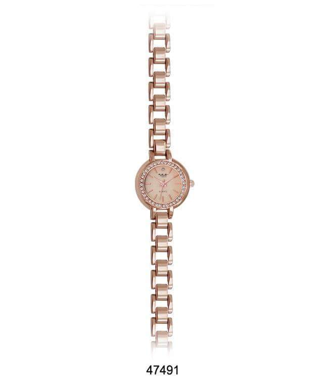 27mm Milano Style Metal Bracelet Watch Rose Gold Crystal