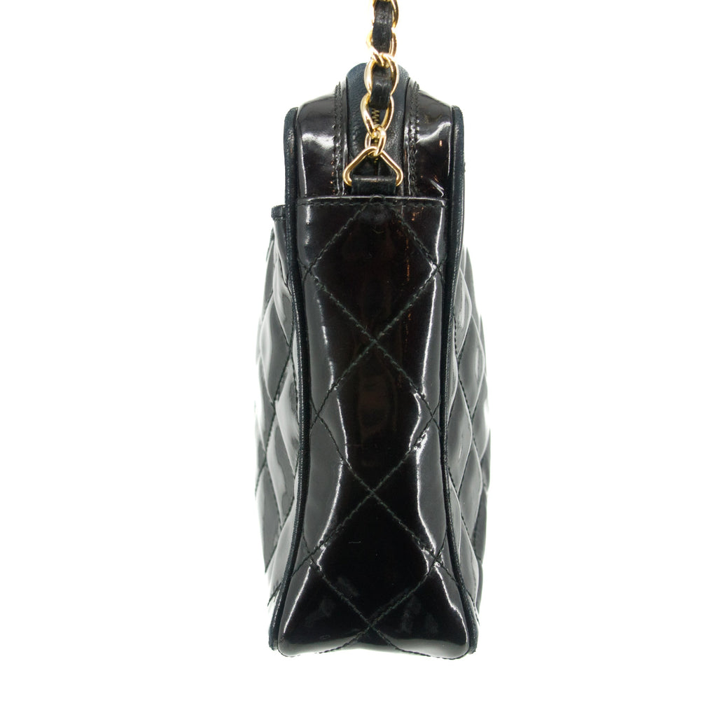 Chanel Matelasse Patent Leather Black Tassel Shoulder Bag #4750
