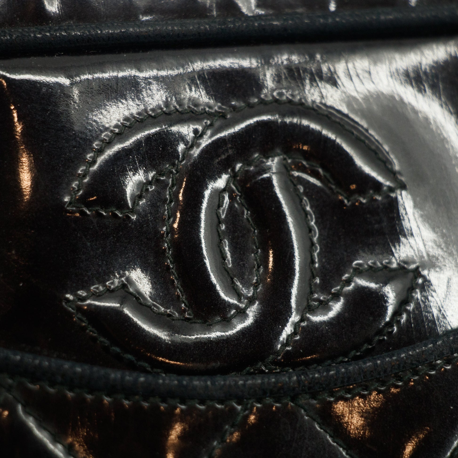 Chanel Matelasse Patent Leather Black Tassel Shoulder Bag #4750